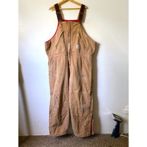 Carhartt Washed Duck Insulated BiberallI Canvas Overalls 44x28
